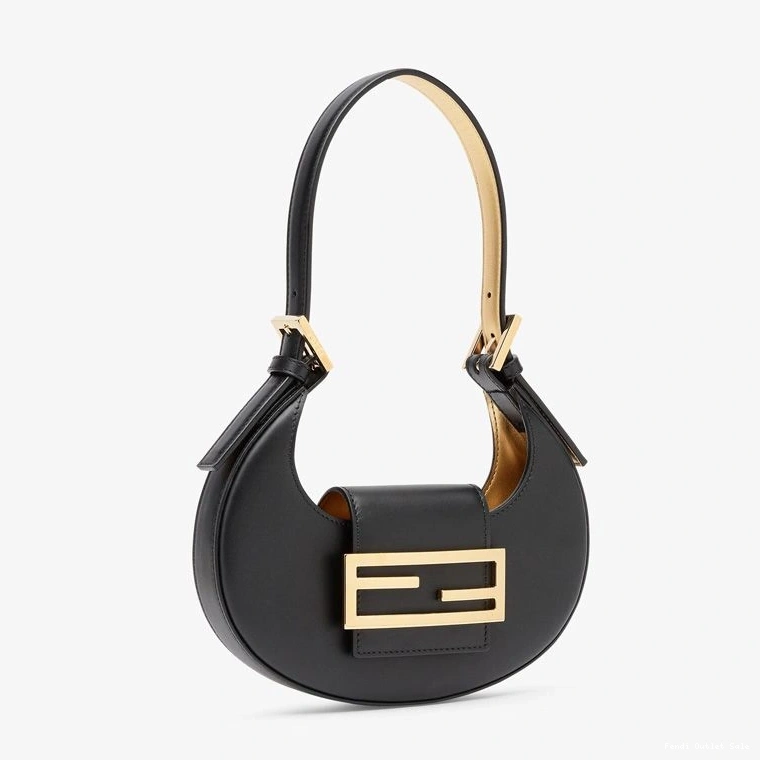 Cheap Hobo Mini Bag Leather Black In Fendi Calf Cookie 0708